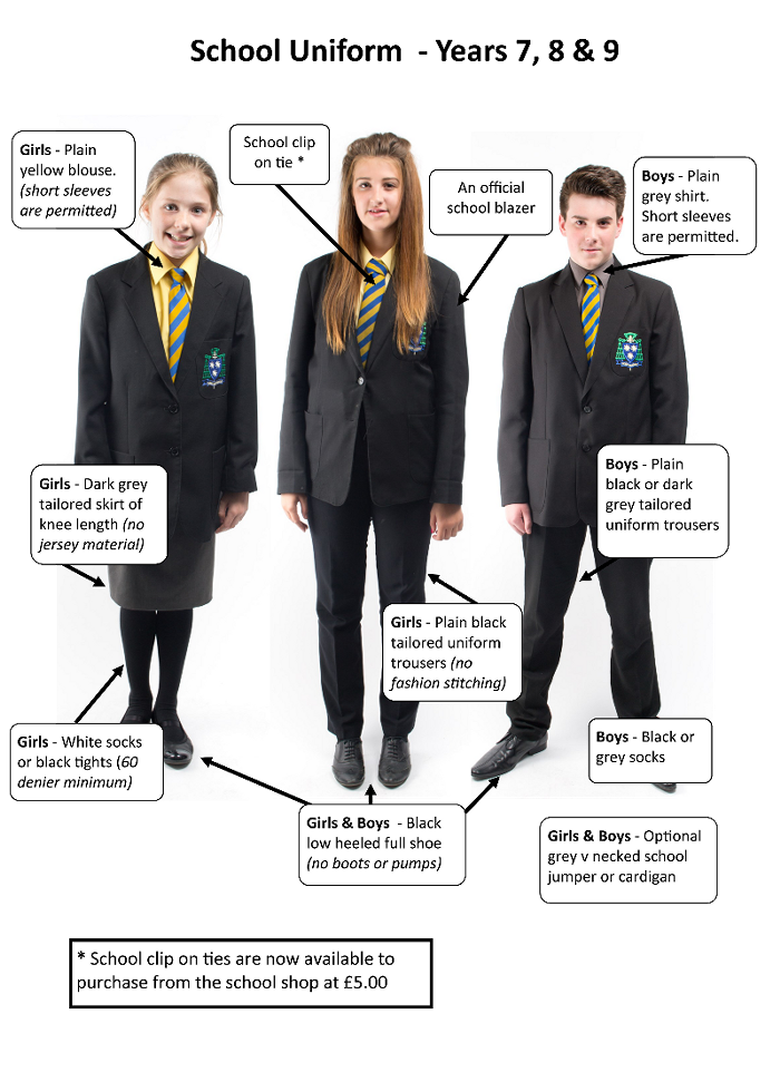 Years 7, 8 and 9 uniform